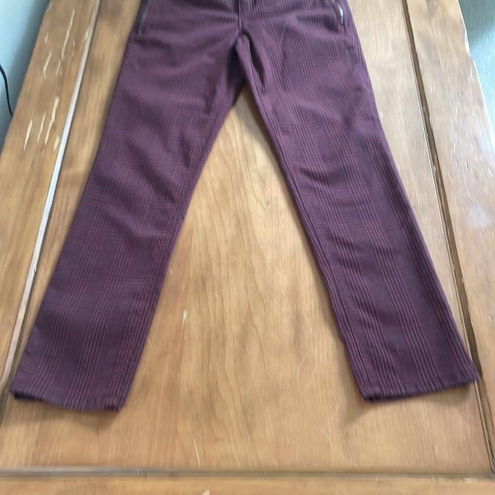 Democracy AbSolution Deep Red and Black Printed Trousers Size 4 - Picture 3 of 14